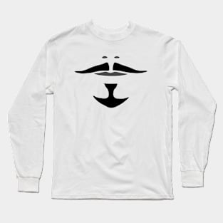 Gray and Black Aramis Musketeer Mustache and Goatee Long Sleeve T-Shirt